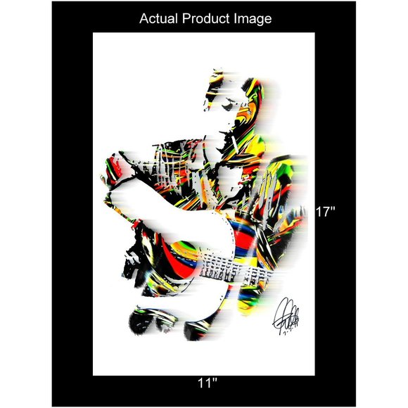 Bob Dylan Guitar Folk Rock Music Poster Print Wall Art 11x17 - Picture 2 of 5